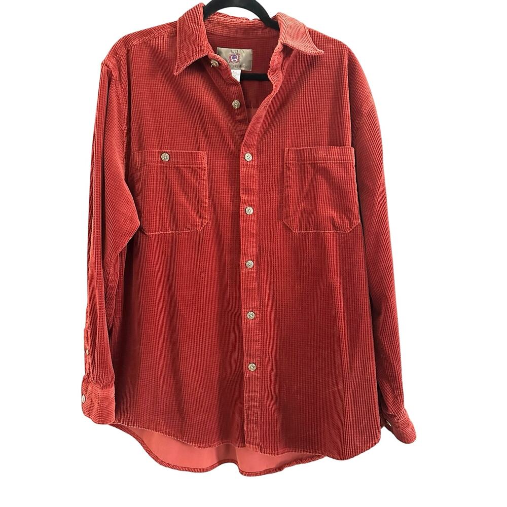 THE TERRITORY AHEAD Vintage Shirt Shacket 90s Waffle Corduroy Button Down - Sz L